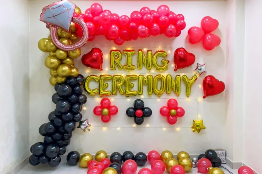 Ring Ceremony Balloon Decoration Setup