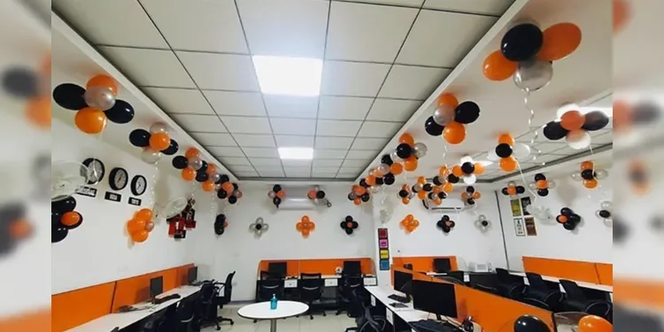 Corporate Office Balloon Decoration Setup