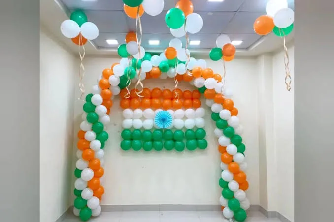 Indian Independence Day indoor Tricolor Balloon Arch Decoration