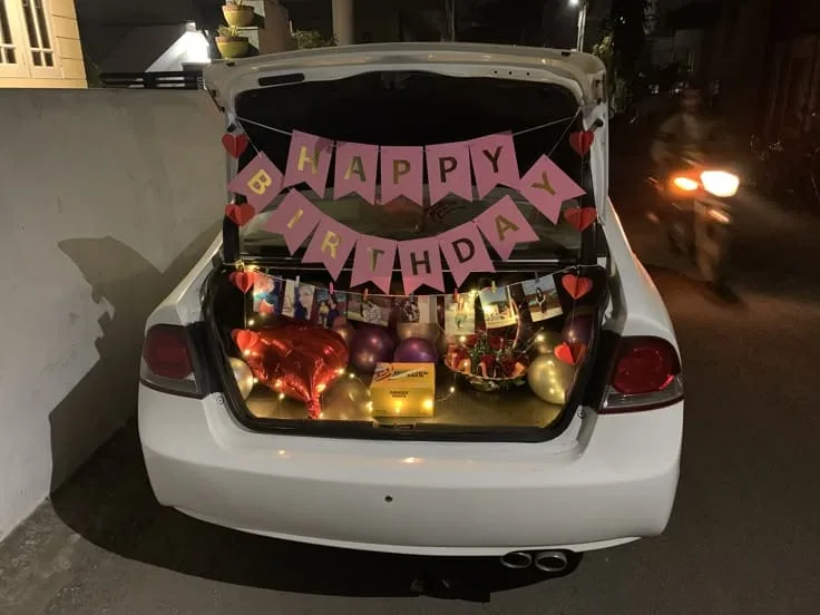 Birthday Car Boot Surprise Decoration Setup