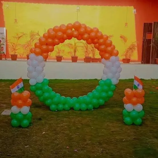 Tricolor Circular Balloon Ring Decoration for Independence Day & Republic Day